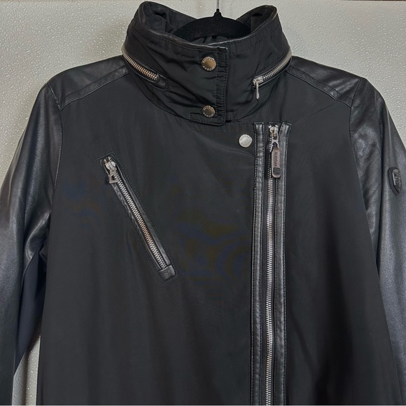 Rudsak Moira Black Belted Trench Coat Size S | Luxe Leather Layers Sleeves - Picture 3 of 11